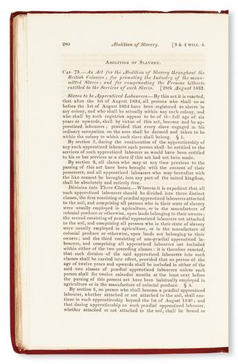 (SLAVERY AND ABOLITION.) GIFFORD, JOHN; EDITOR. An Act for the Abolition of Slavery Throughout the British Colonies, for Promoting the